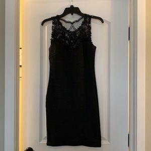 Black crochet and sequin top dress